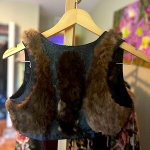 Vintage Fur & Leather Vest